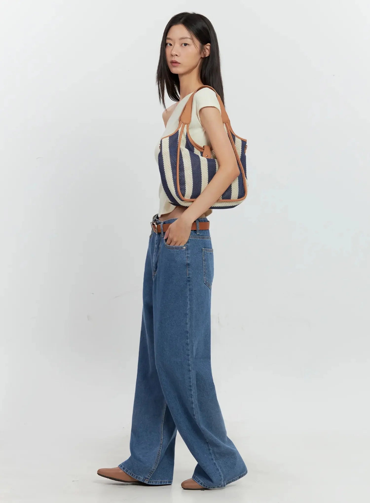 Asymmetric Ribbed Short-Sleeve IL528