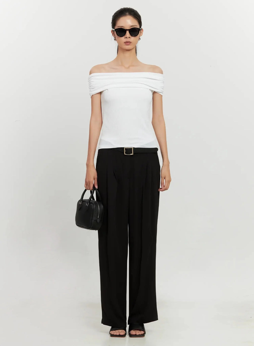 Chic Pintuck Wide-Leg Slacks IS516