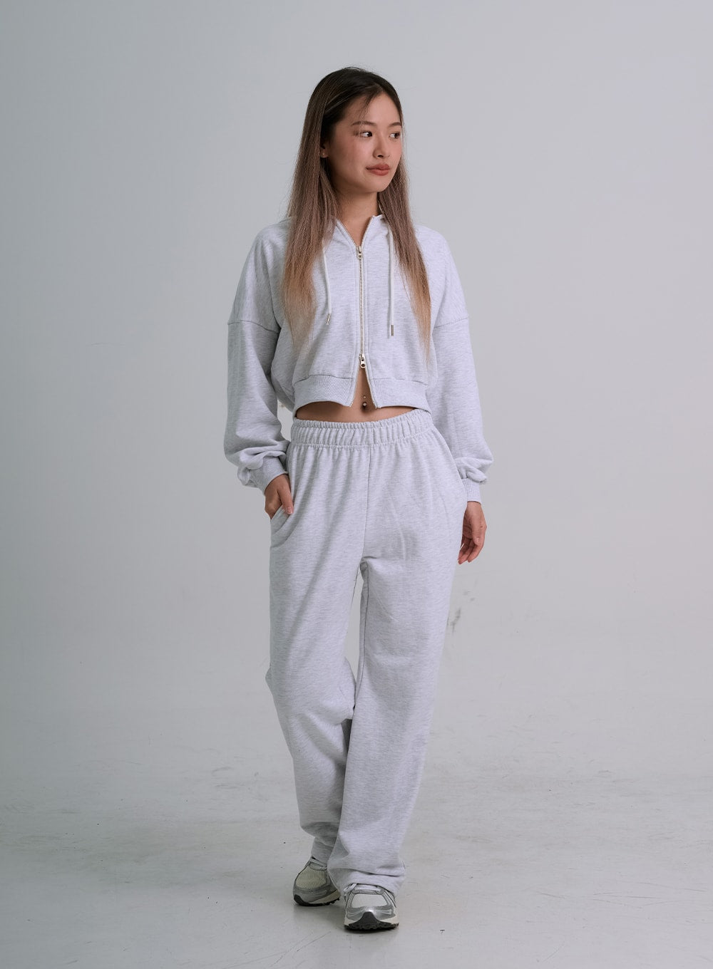 Lewkin Soft Basic Two Way Hoodie Zip Up C1210