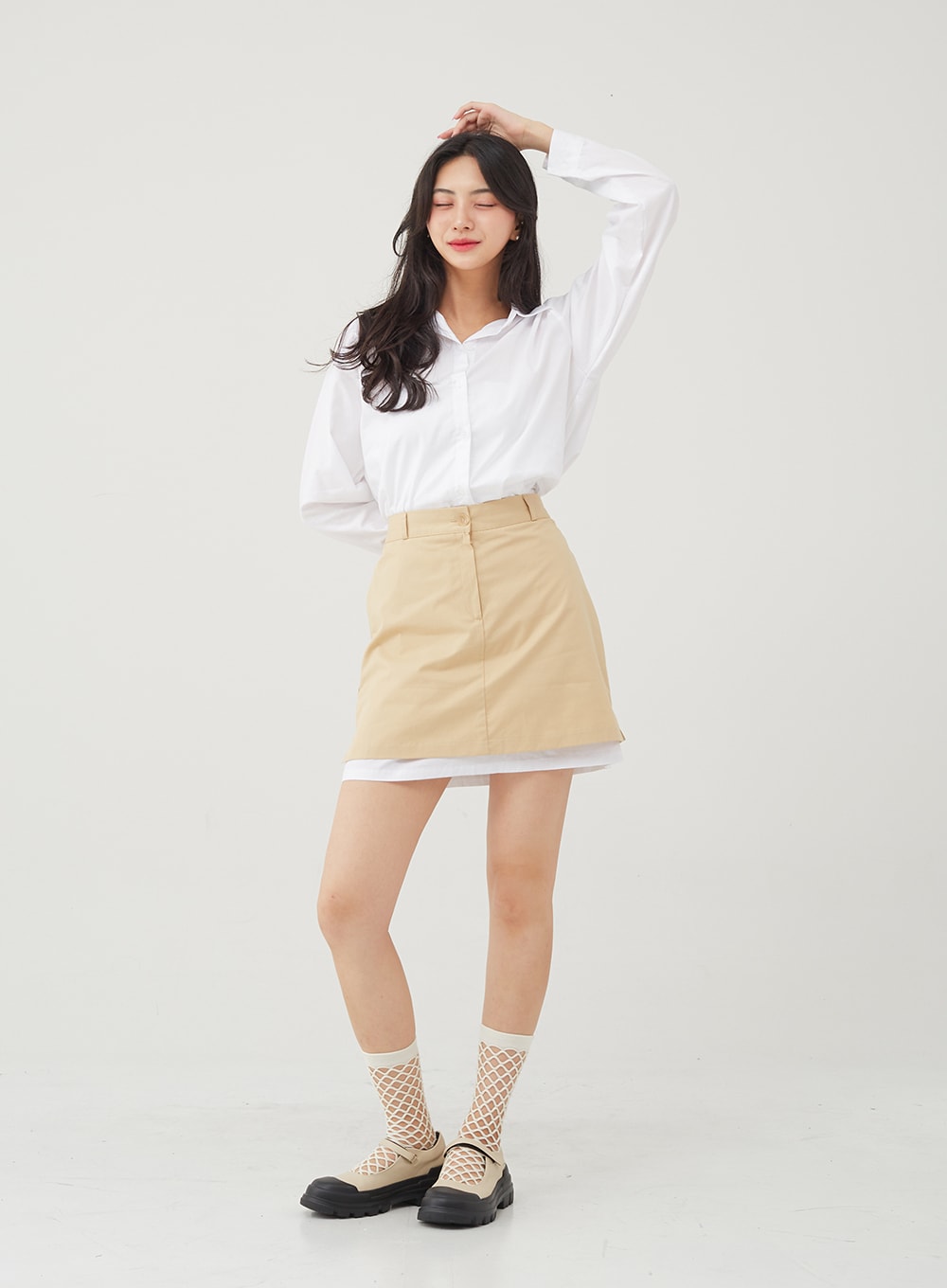 Basic Tone Down Color Crop Shirt BG23