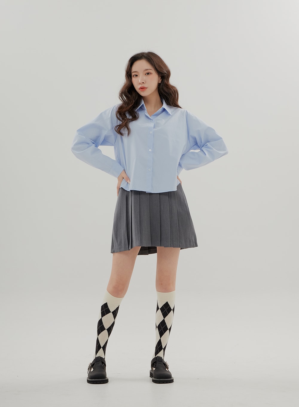 Cropped Long Sleeve Shirt B0802