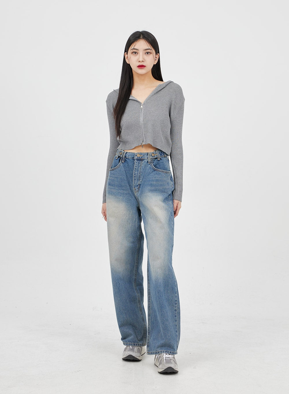 Mid-Wash Baggy Jeans BM321