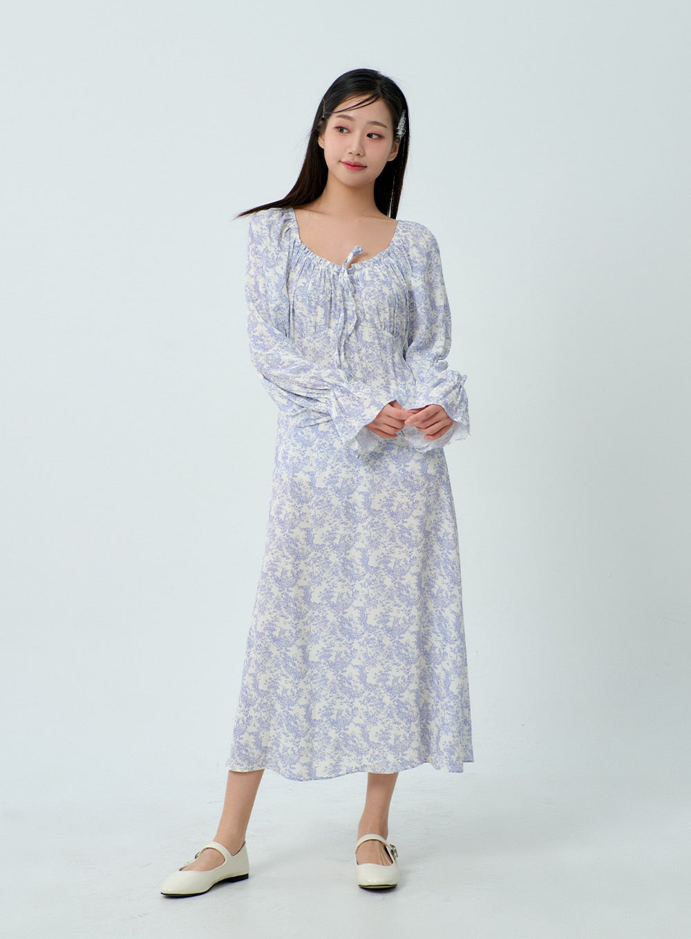 Flower Print Maxi Dress BM331