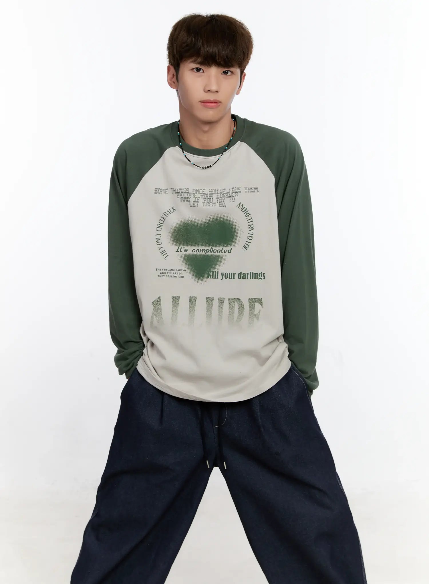 Men's Graphic Raglan Long Sleeve T-Shirt IS529