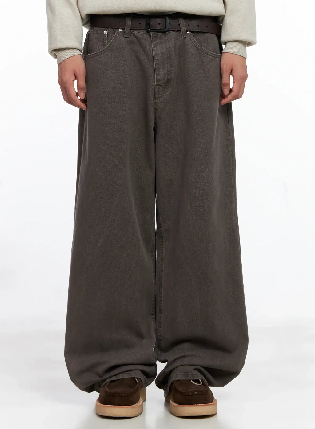 Men's Washed Wide-Leg Pants IS519