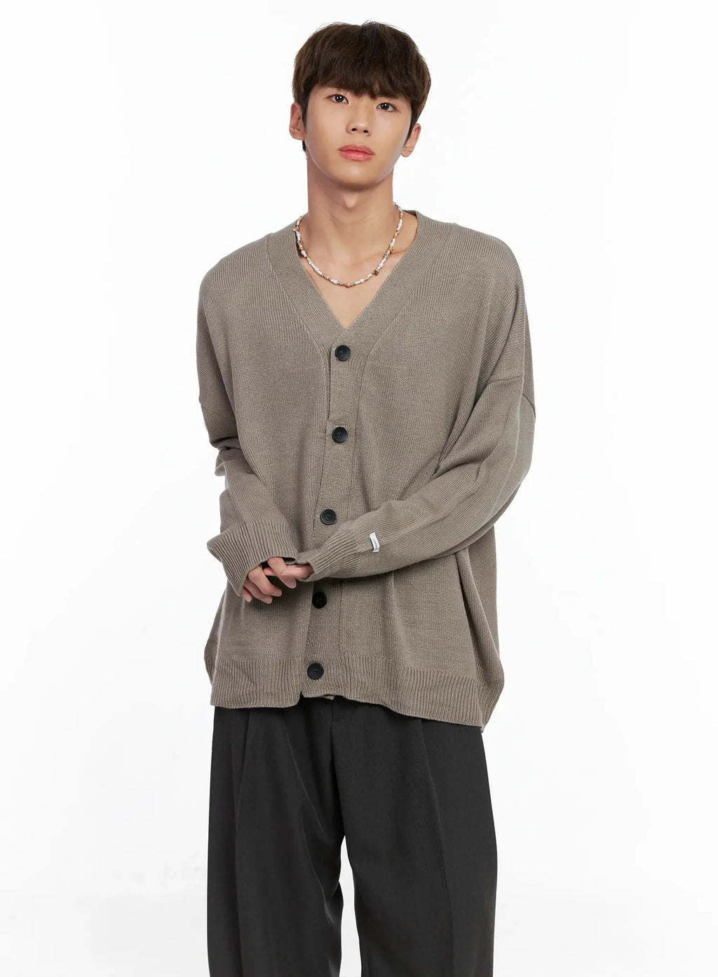 Men's Oversized V-Neck Cardigan IO506