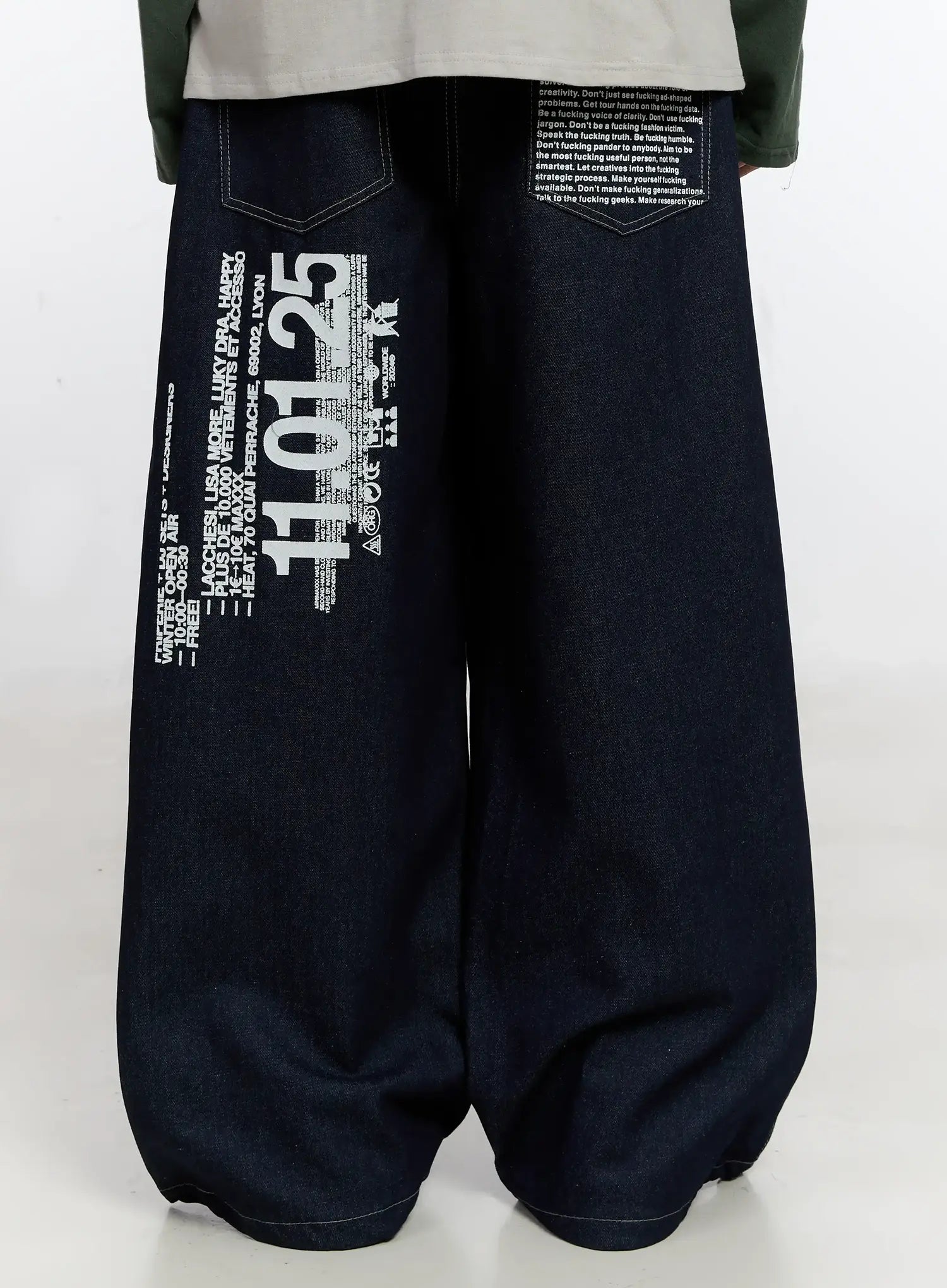 Men's Graphic Jeans (Dark Blue) IS529