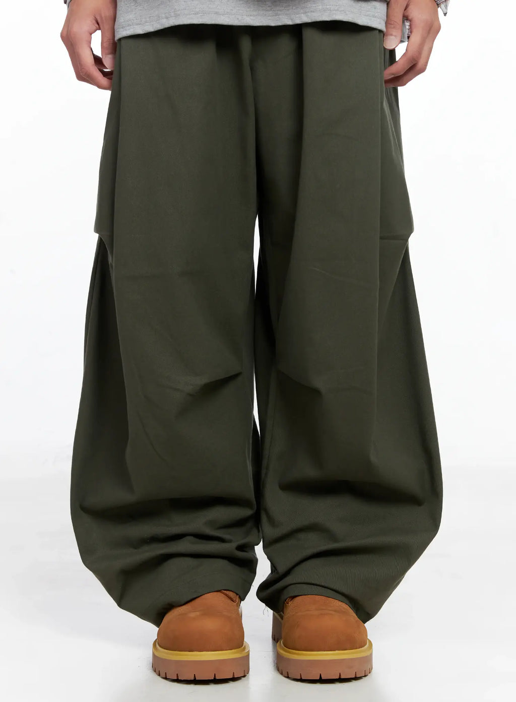 Men's Pintuck Wide-Leg Pants IO506