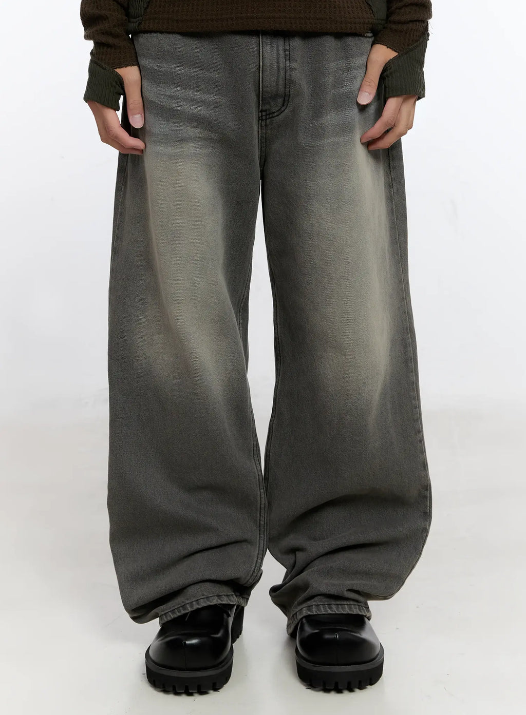 Men's Wide Washed Jeans IS530