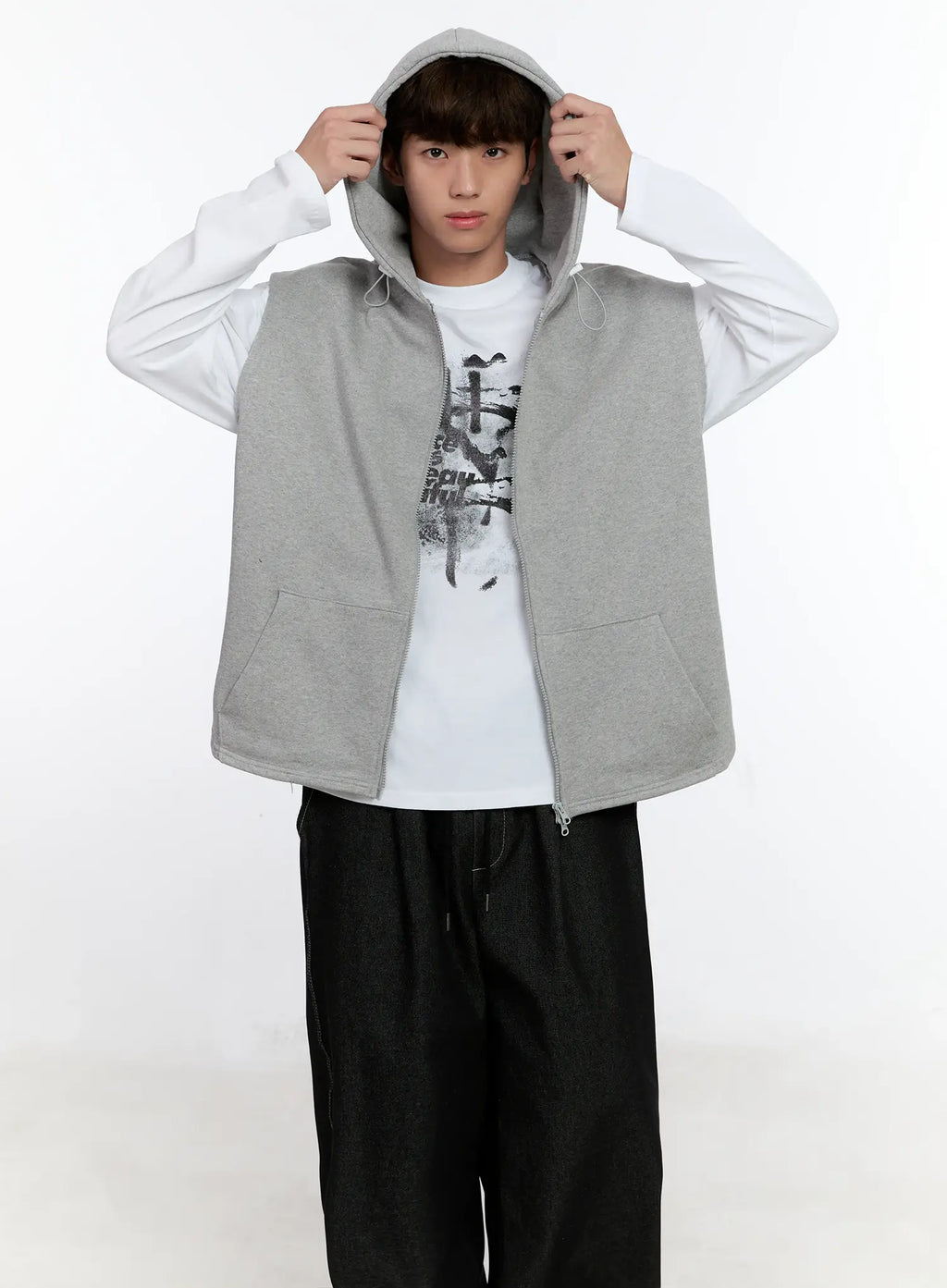 Men's Hooded Zip-Up Vest IS529