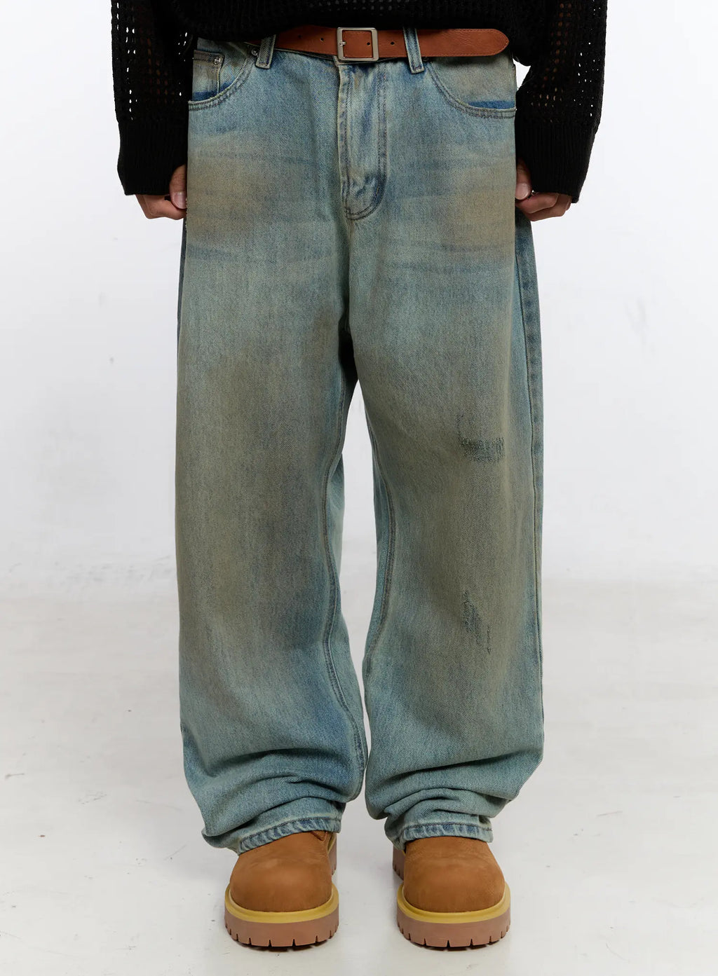 Men's Vintage Wash Wide Fit Jeans IS529