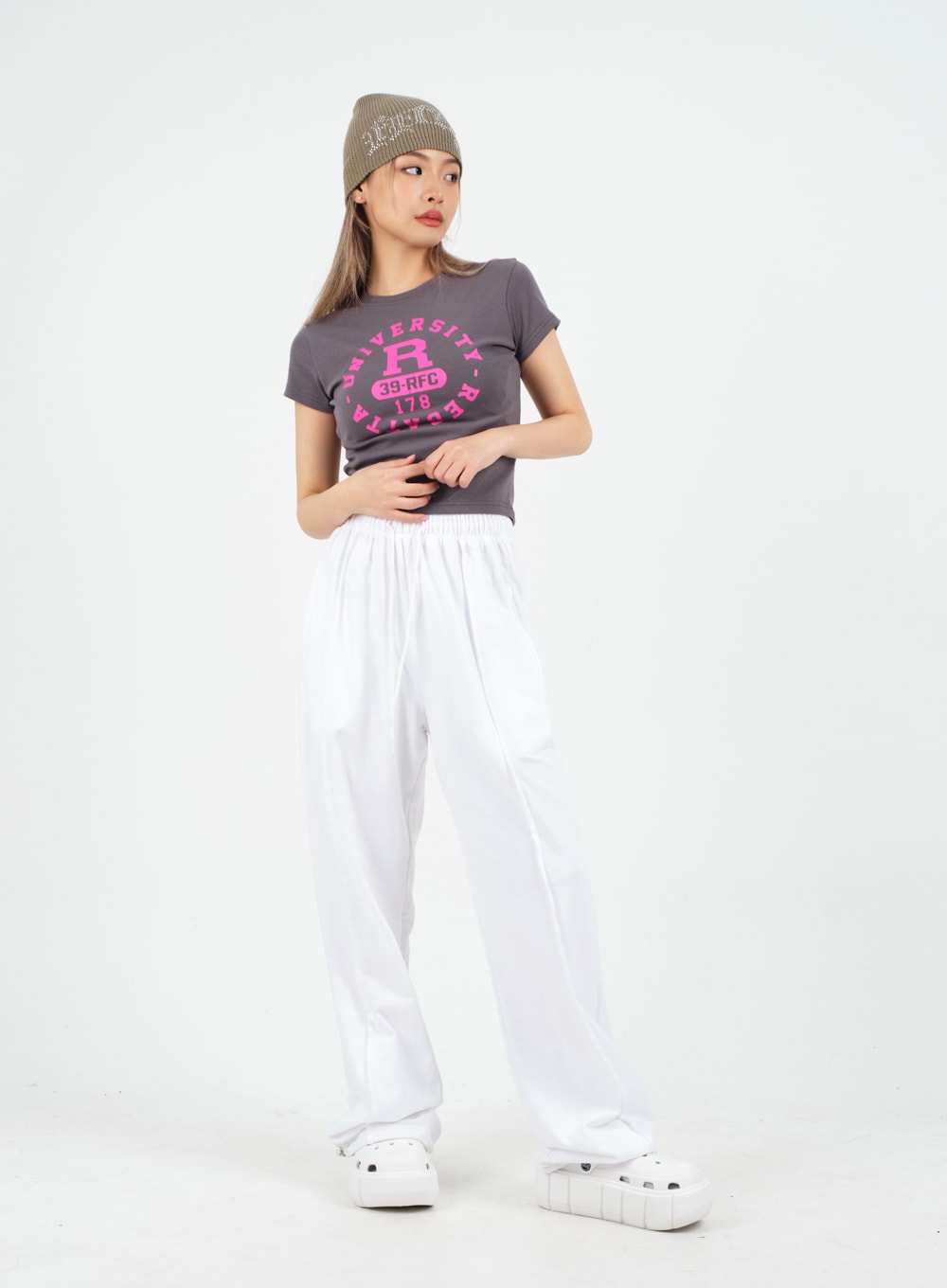 Drawstring Hem Sweat Pants CM9
