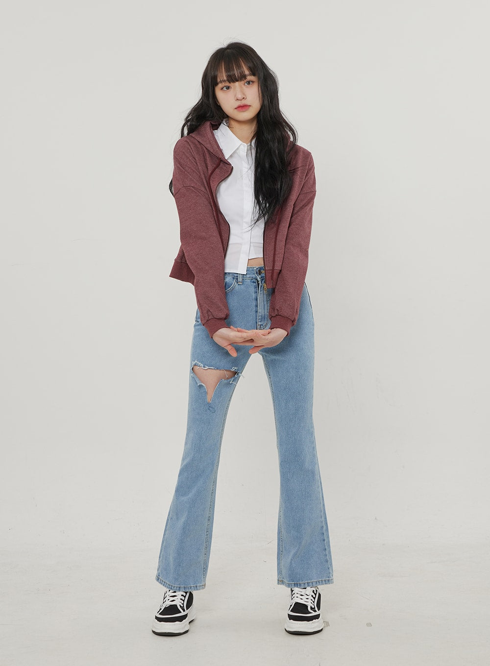 Ripped Bootcut Jeans BF306