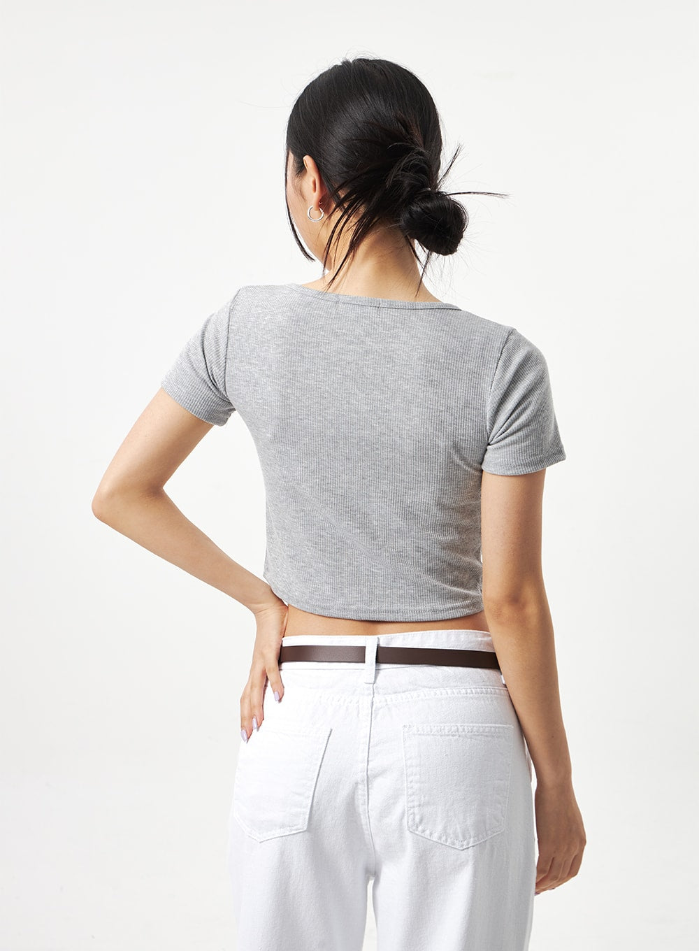 Heart Neck Cropped Tee CA320