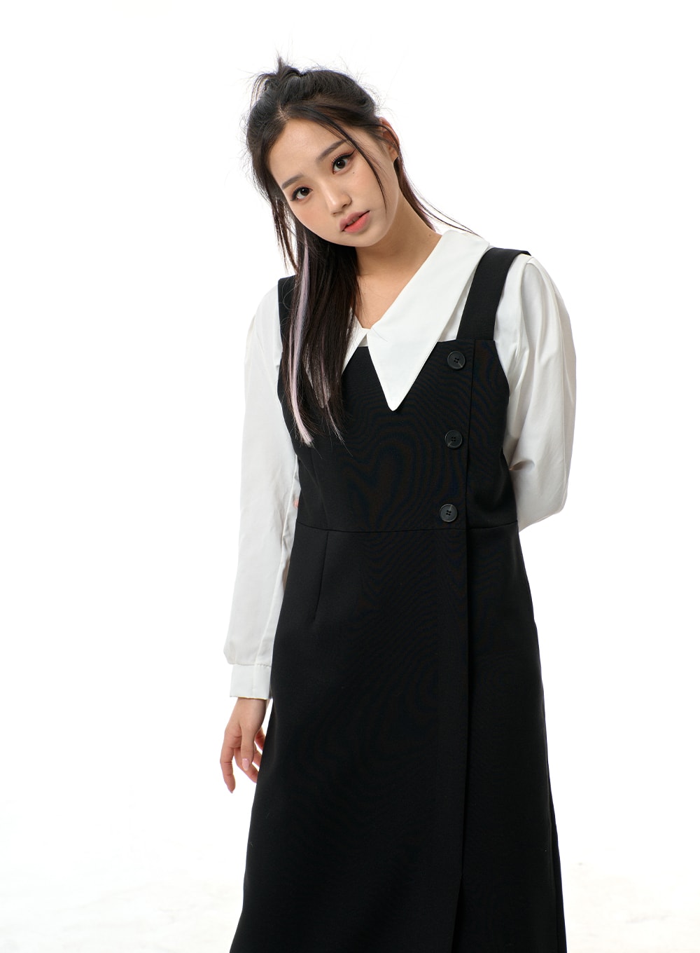 Side Button Detail Sleeveless Maxi Dress BJ312