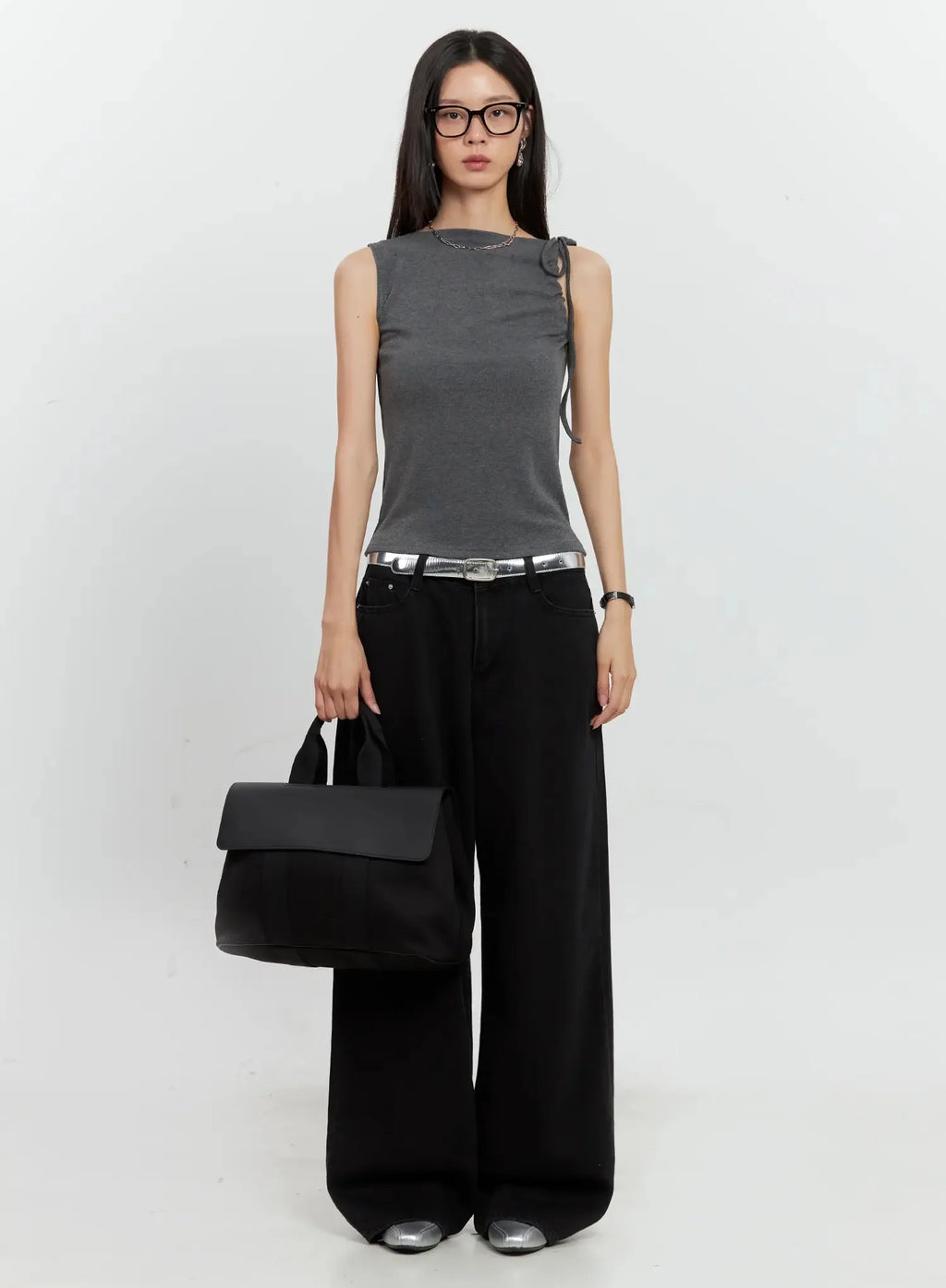 Jieun Black Wide-Leg Jeans IL528