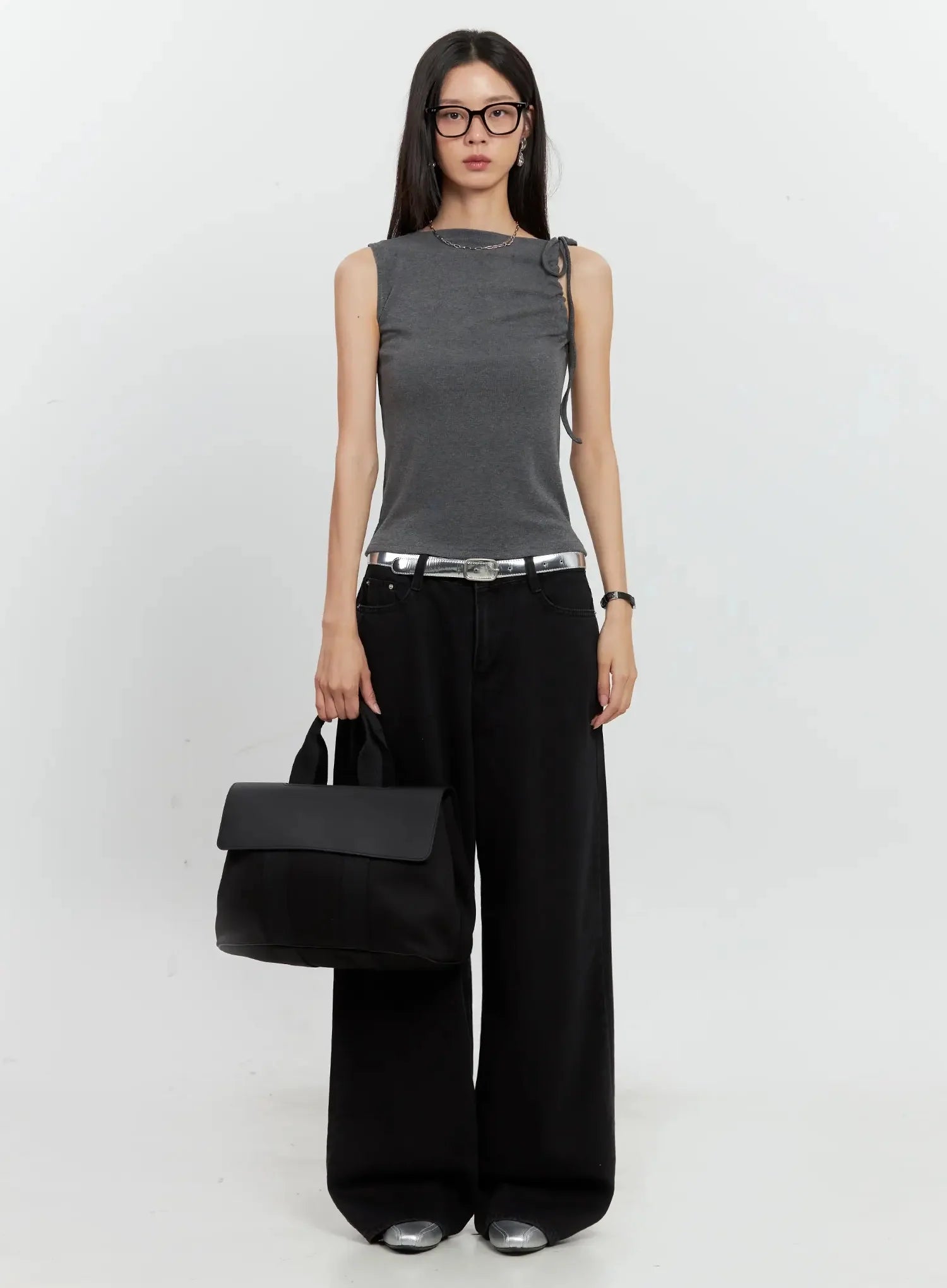 Jieun Black Wide-Leg Jeans IL528