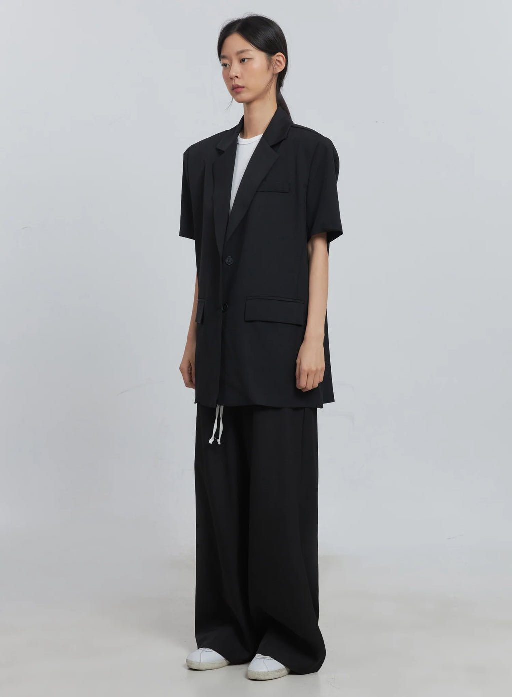 Layered Pintuck Wide-Leg Pants IU512