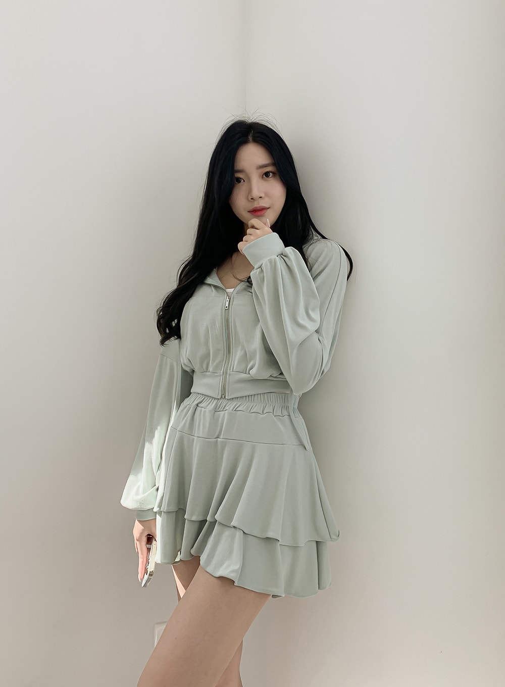 Cropped Zip Up Hoodie IM12