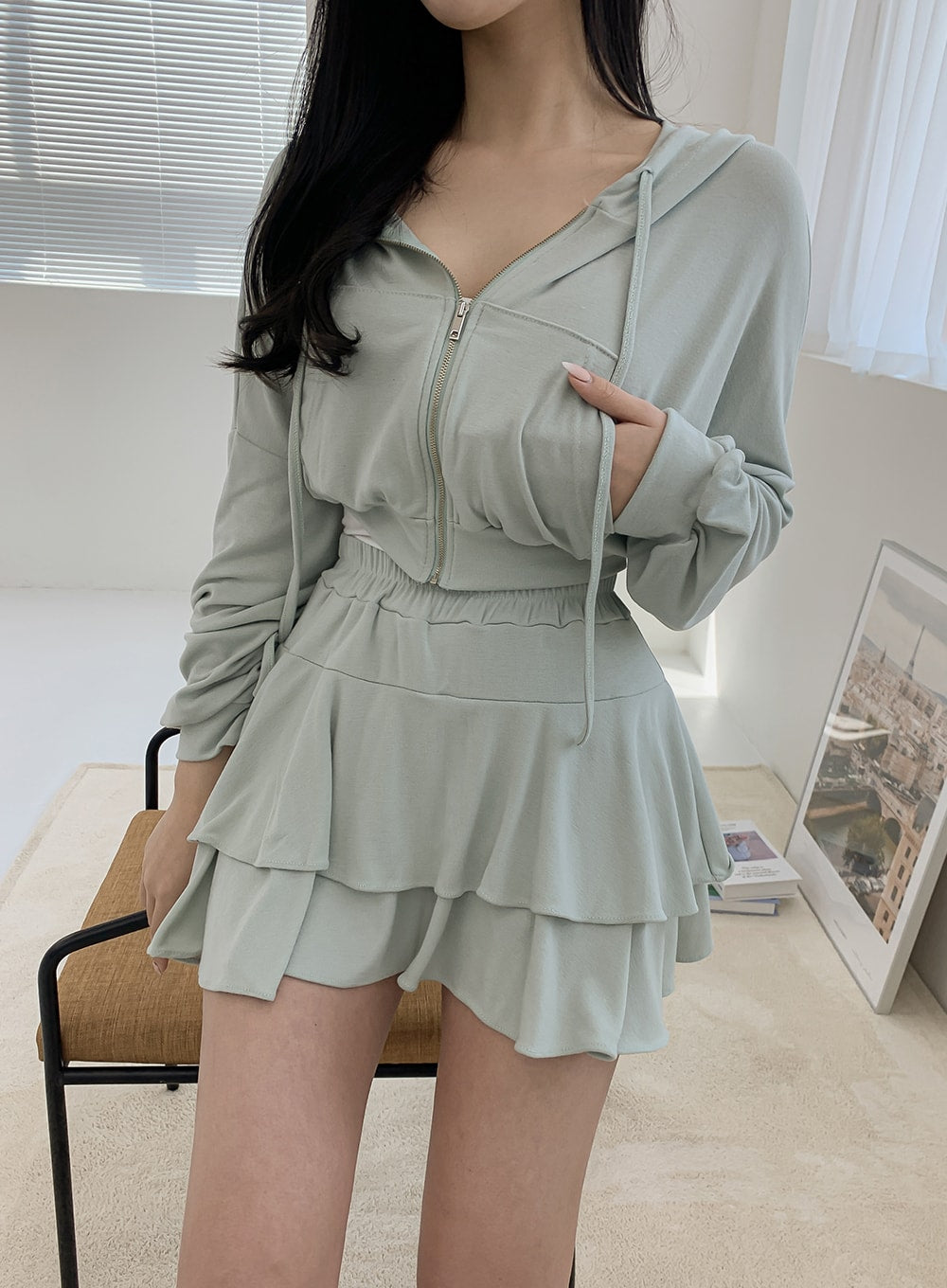 Cropped Zip Up Hoodie IM12