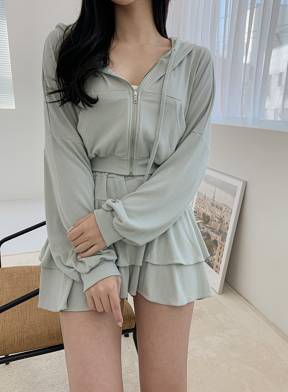 Cropped Zip Up Hoodie IM12