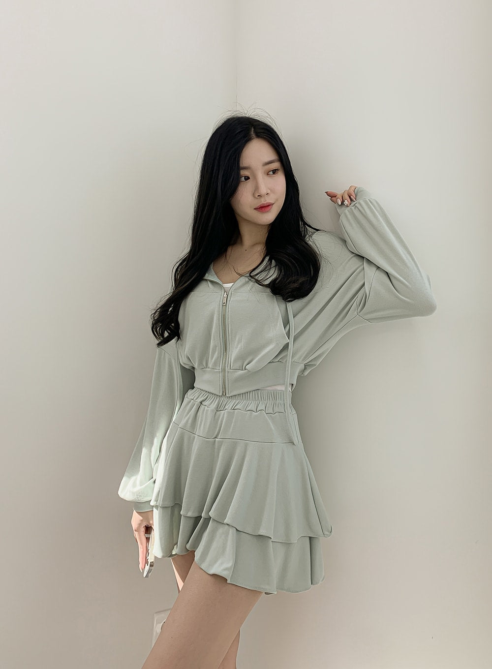 Cropped Zip Up Hoodie IM12