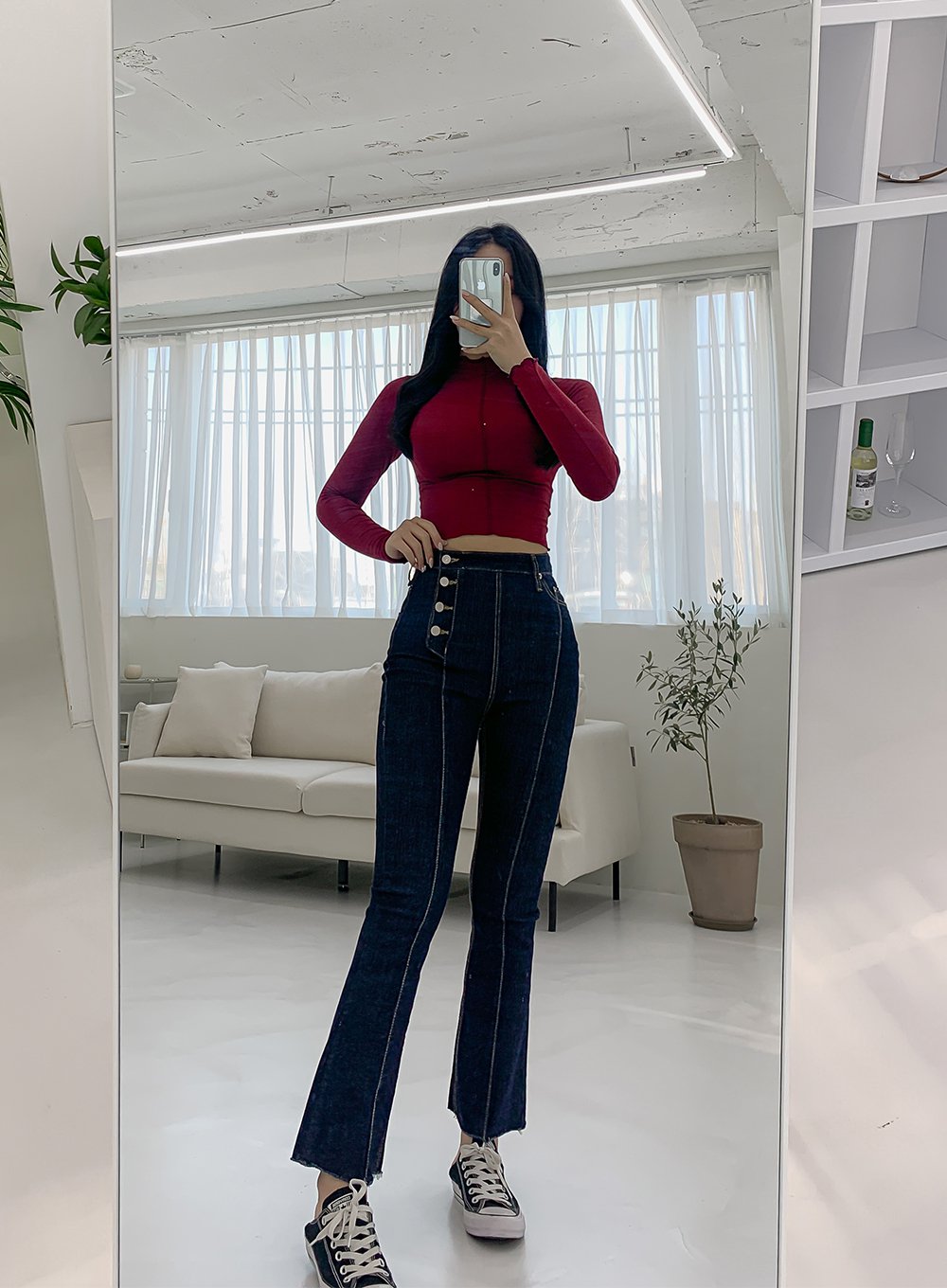 High Waist Bootcut Jeans IM20