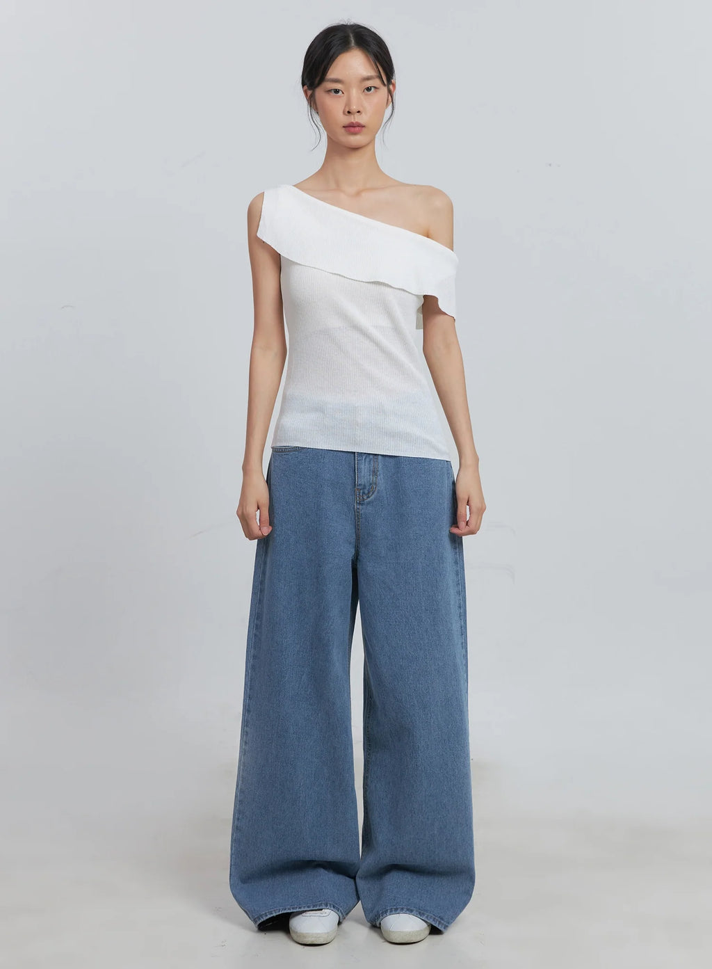 Off-Shoulder Linen Blouse IU512