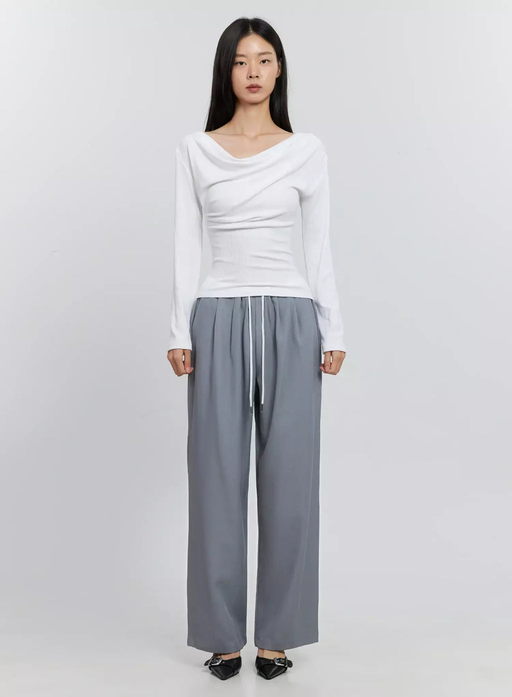 Asymmetric Long Sleeve Top IS516