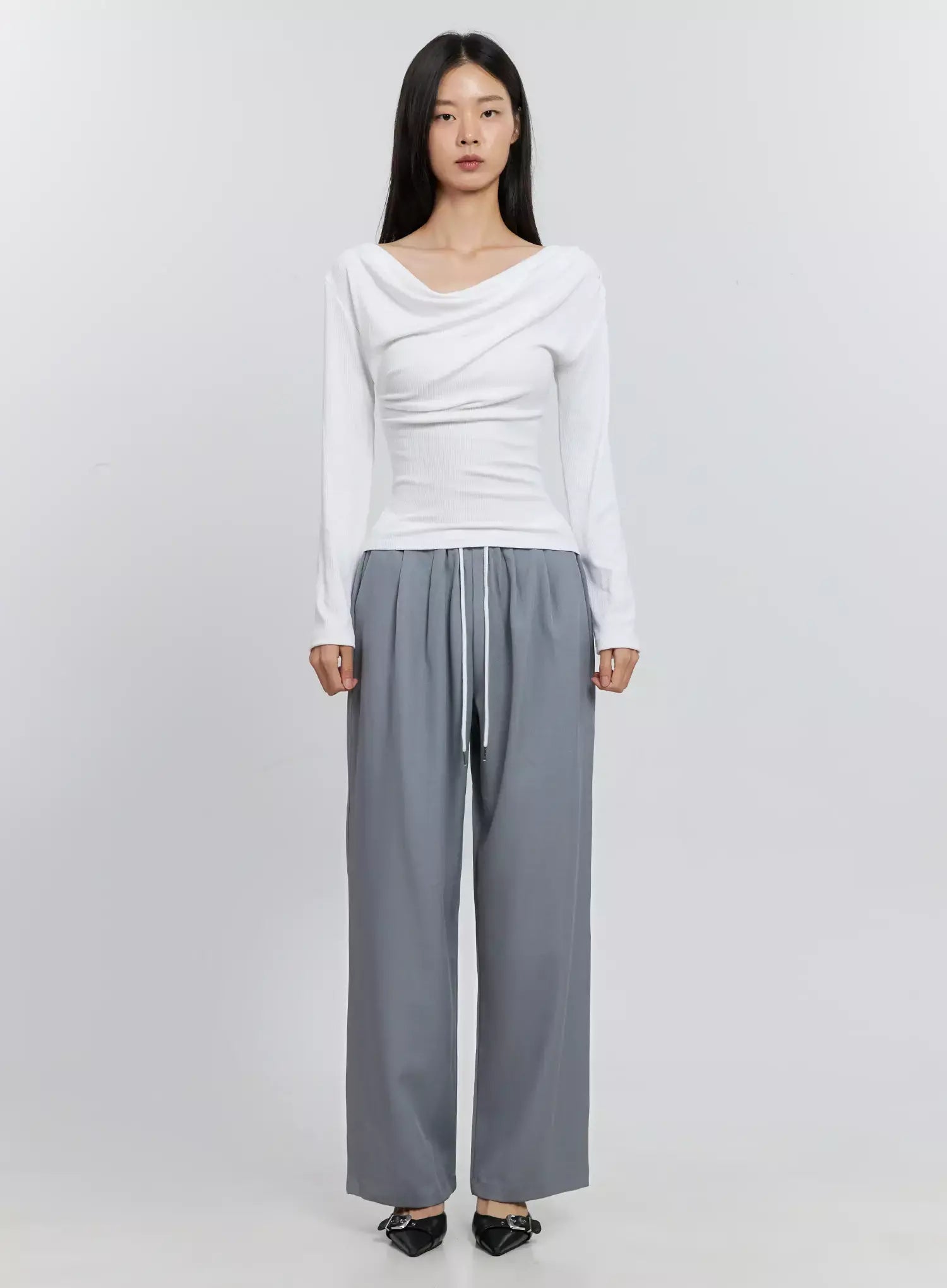 Asymmetric Long Sleeve Top IS516