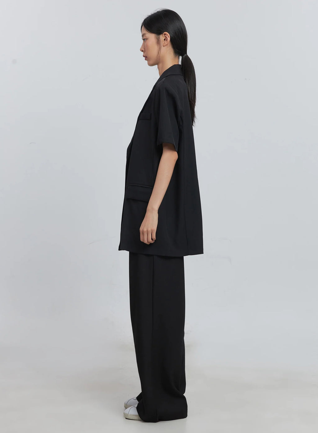 Layered Pintuck Wide-Leg Pants IU512