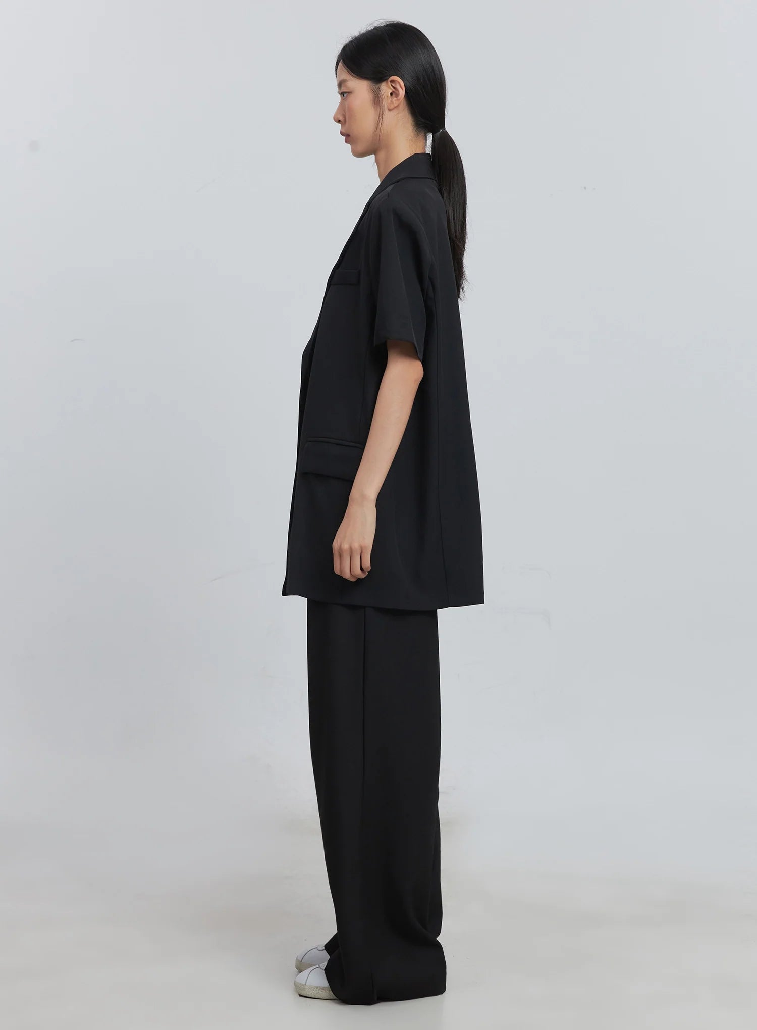 Layered Pintuck Wide-Leg Pants IU512