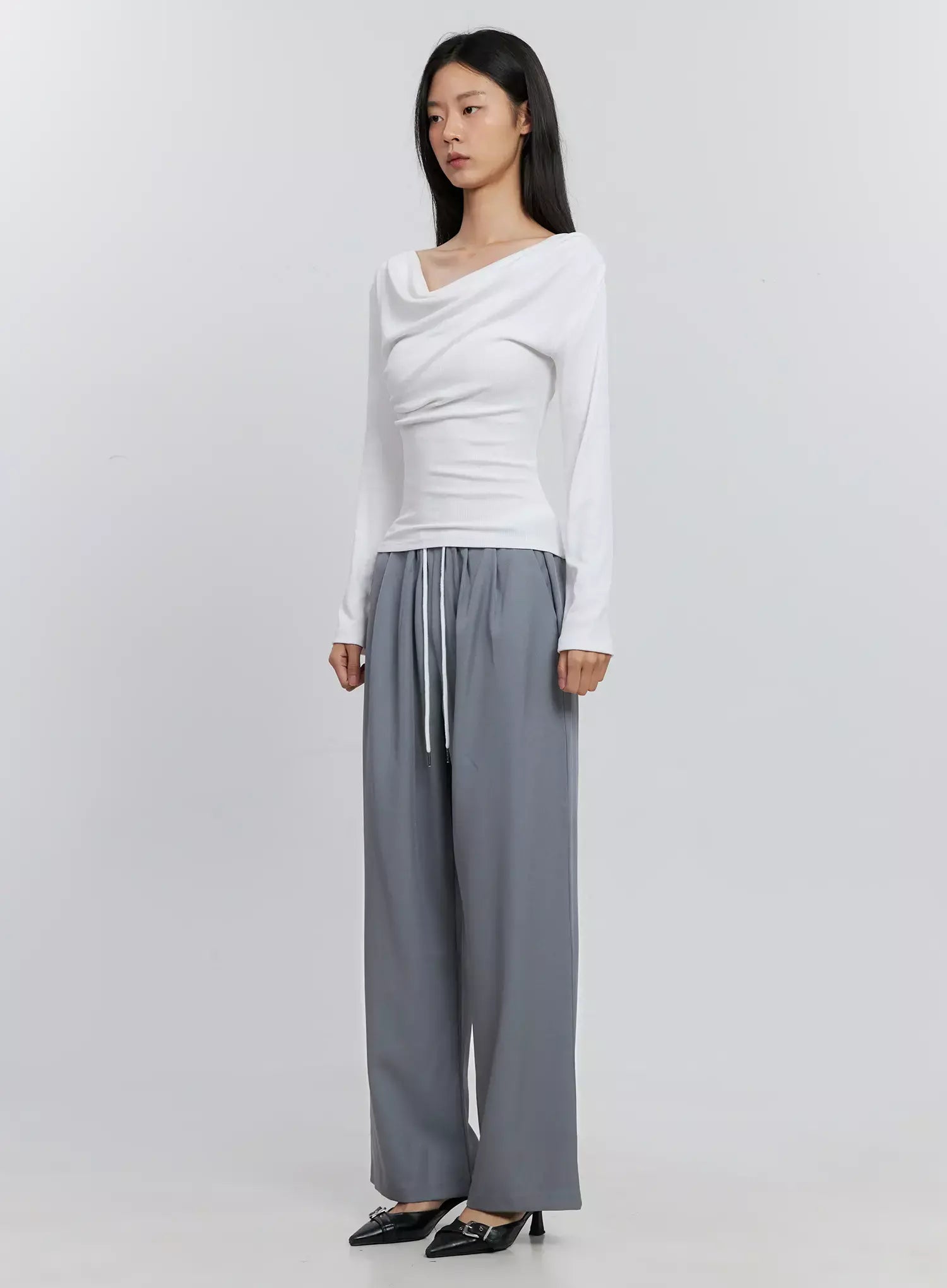 Asymmetric Long Sleeve Top IS516