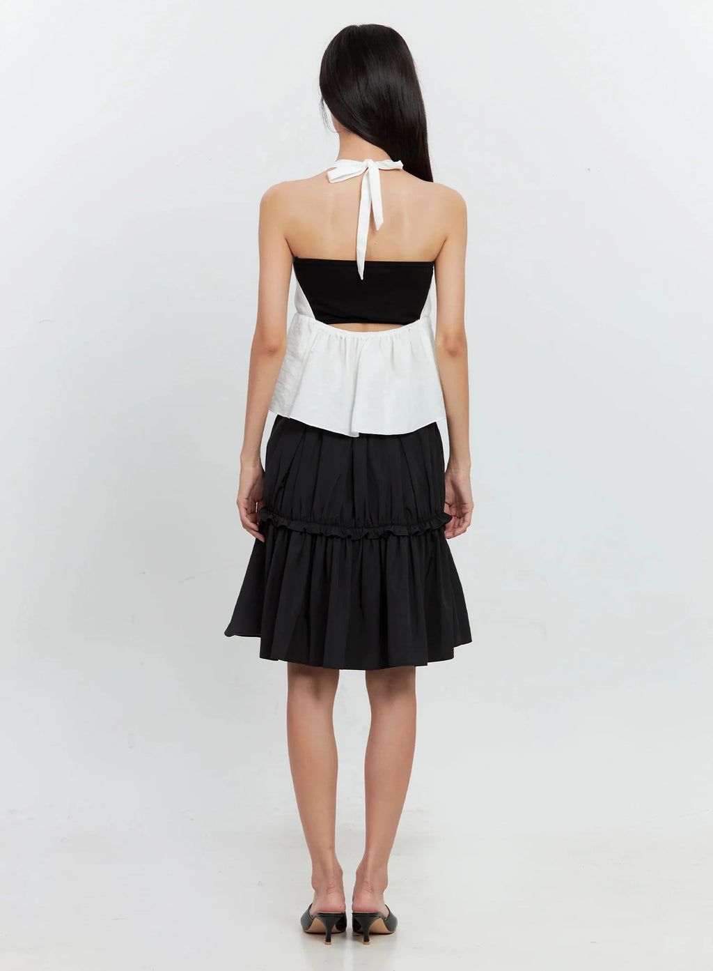 Pleated Nylon Midi Skirt IS516