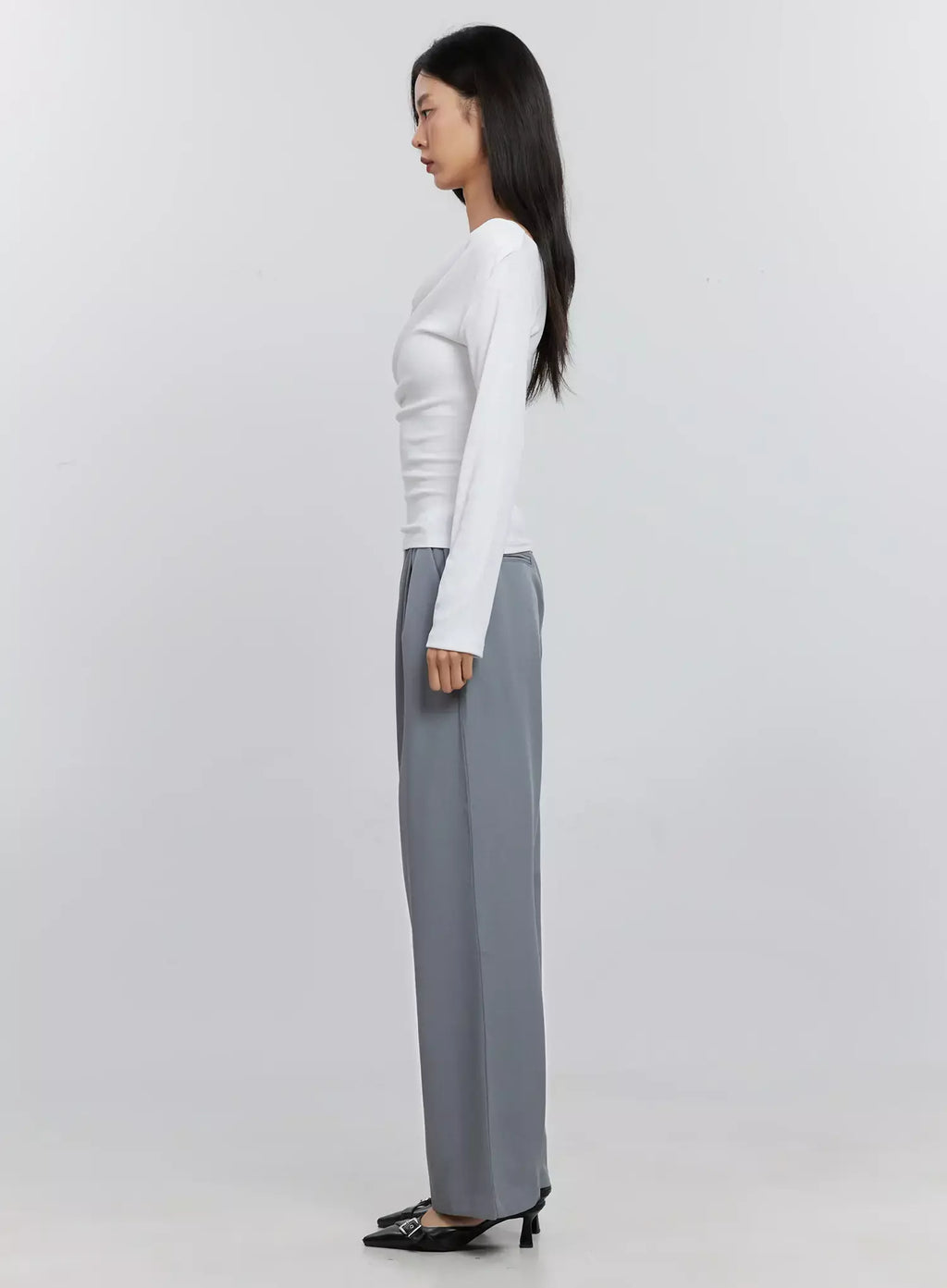 Asymmetric Long Sleeve Top IS516