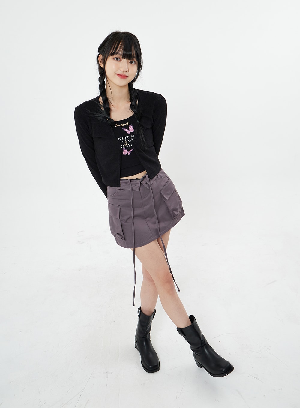 Gold Chain Basic Crop Cardigan BS28