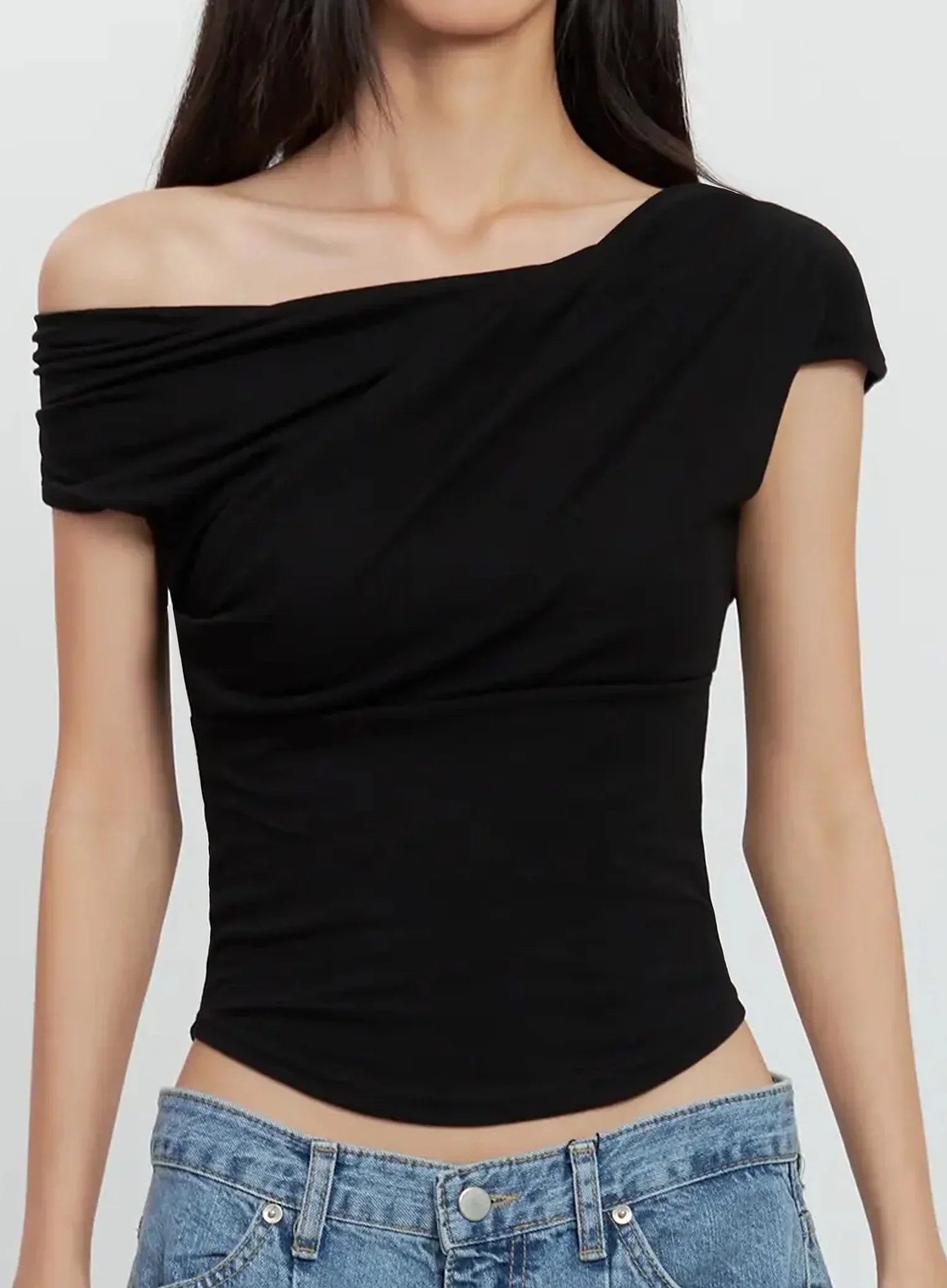 Off-Shoulder Draped Top IL528