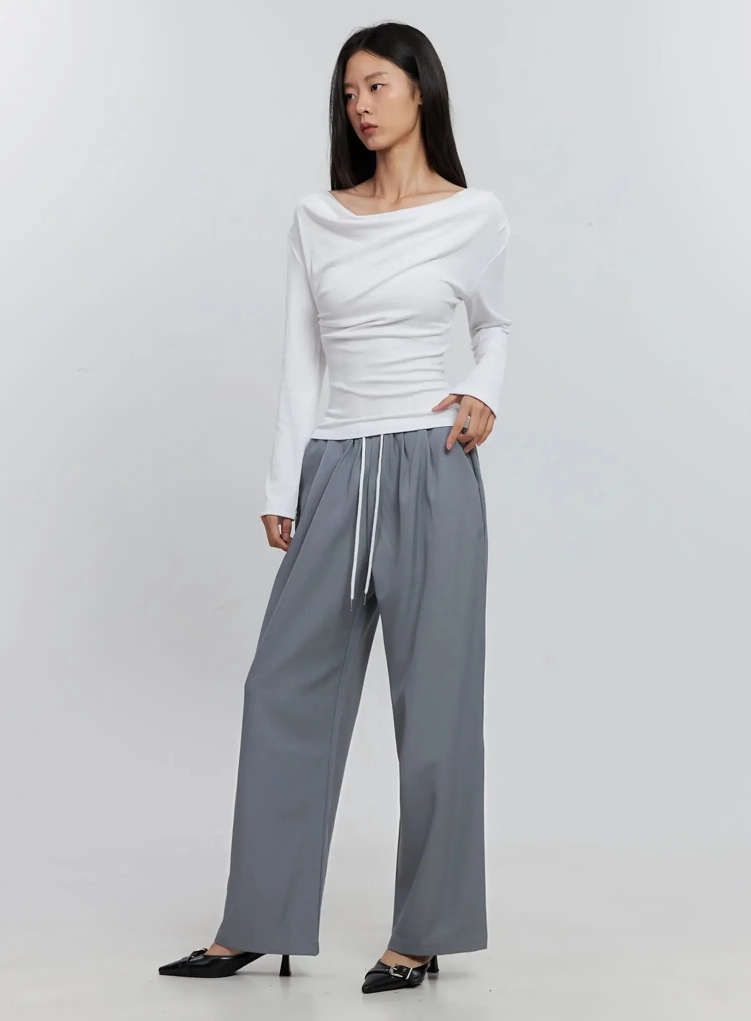 Asymmetric Long Sleeve Top IS516