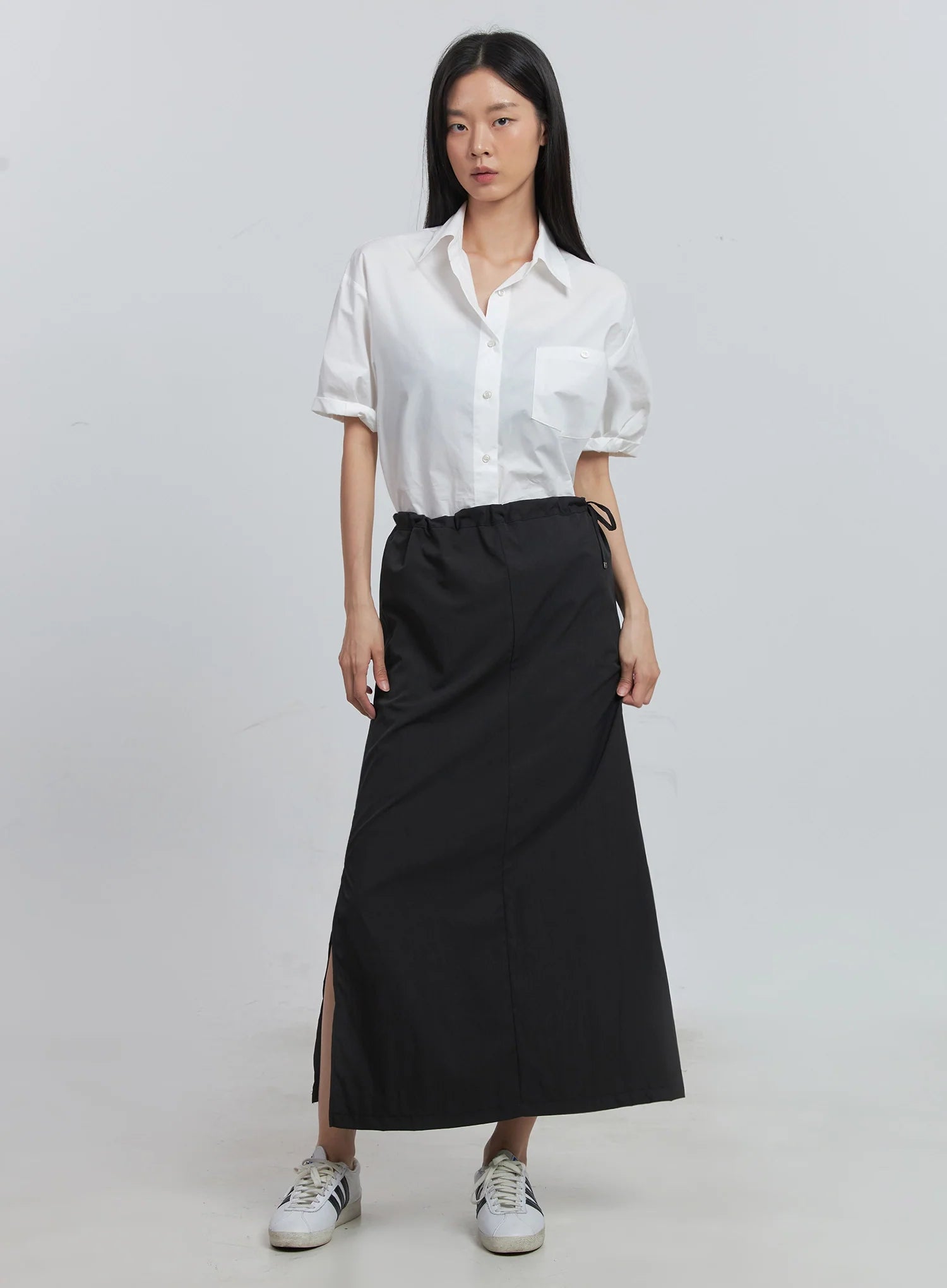 Roll-Up Short-Sleeve Collared Shirt IU512