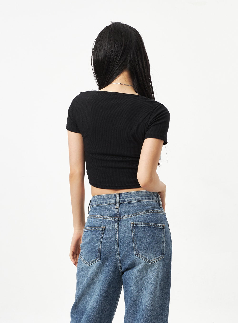 Heart Neck Cropped Tee CA320