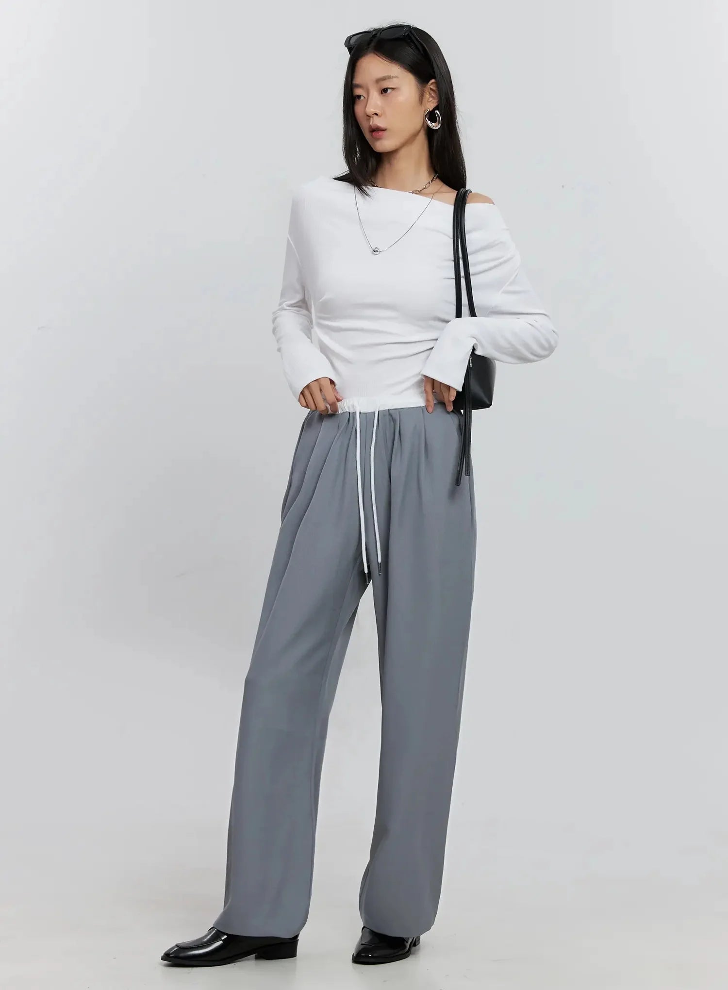 Asymmetric Long Sleeve Top IS516