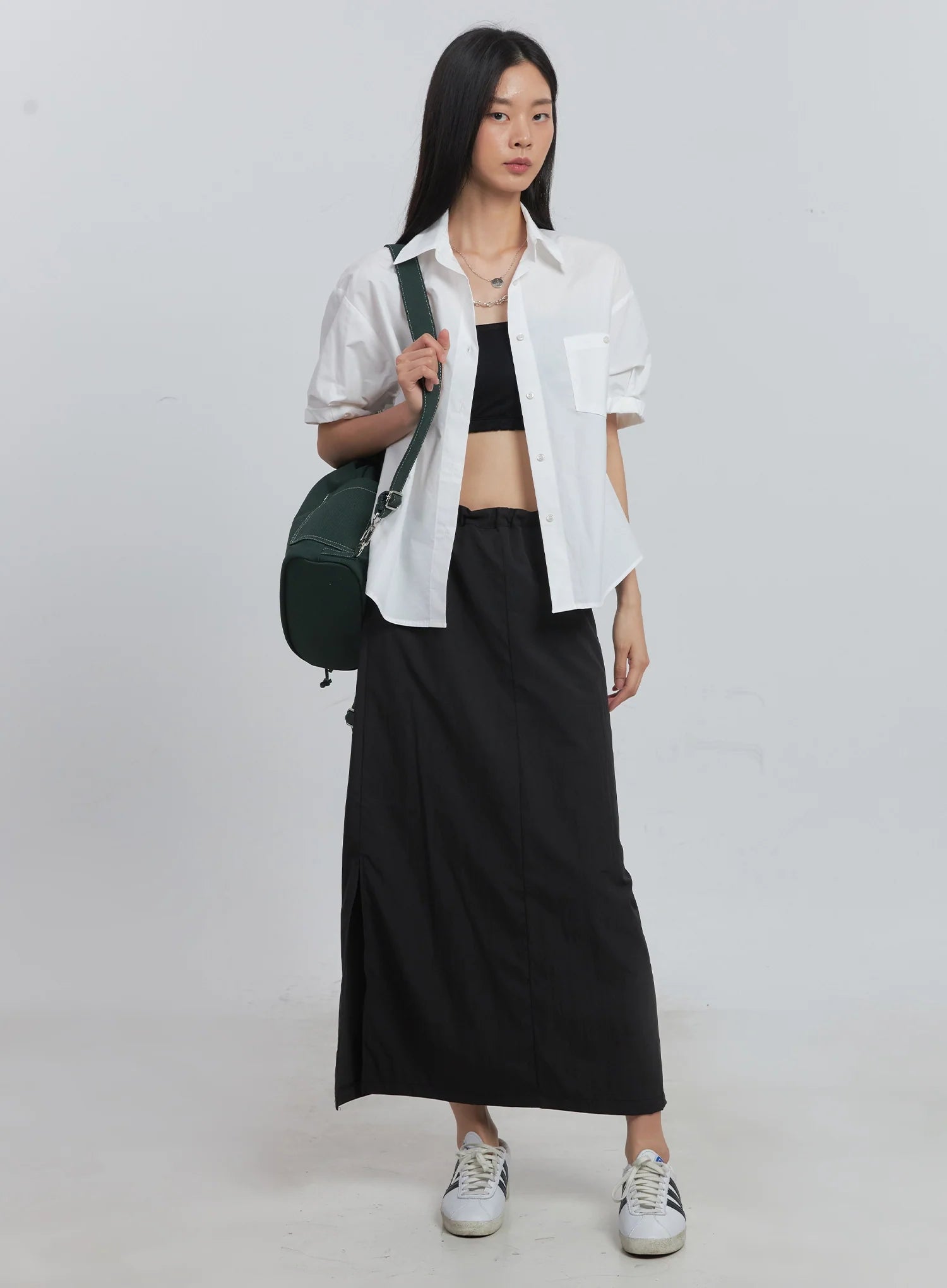 Roll-Up Short-Sleeve Collared Shirt IU512