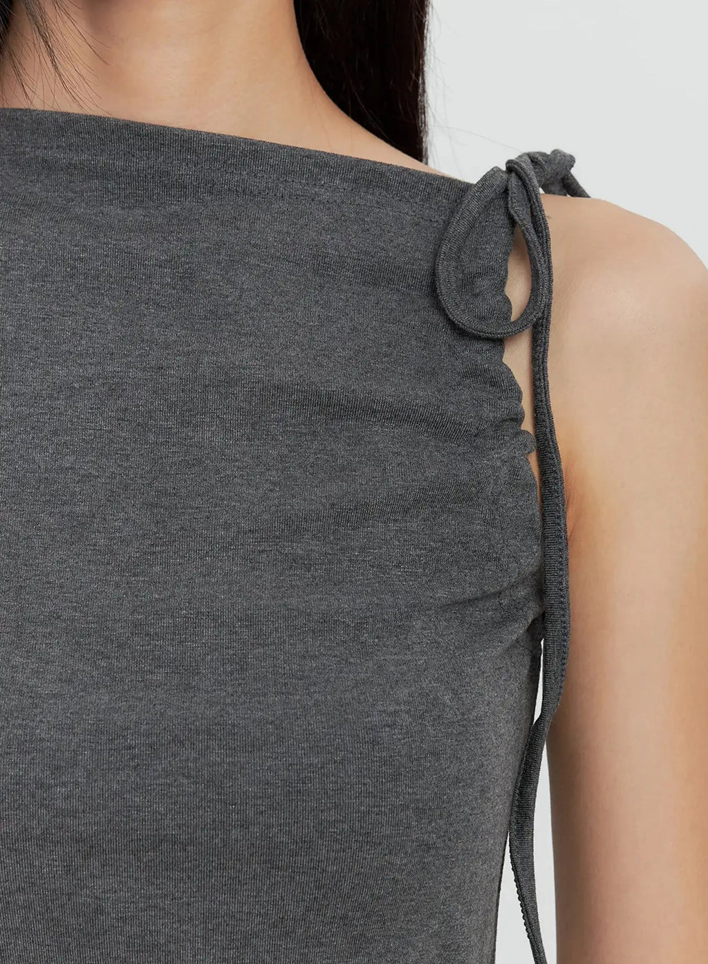 Asymmetric High Neck Tank Top IL528