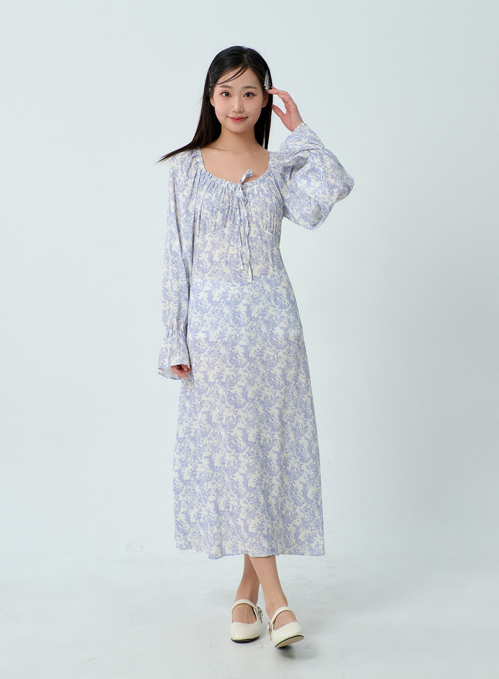 Flower Print Maxi Dress BM331