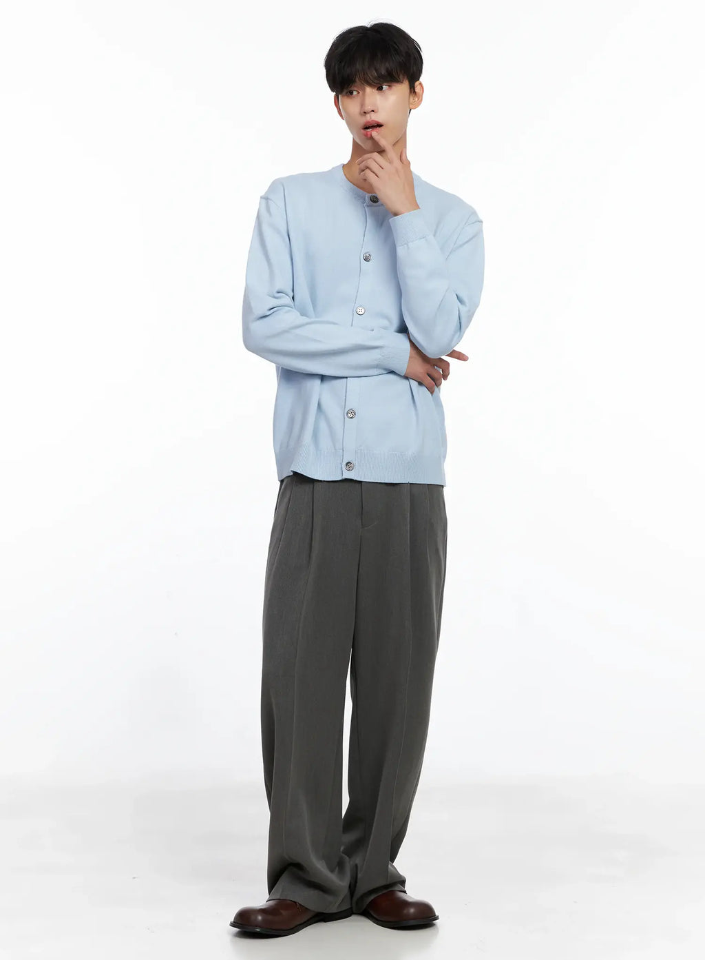 Men's Pintuck Wide-Leg Trousers IS519