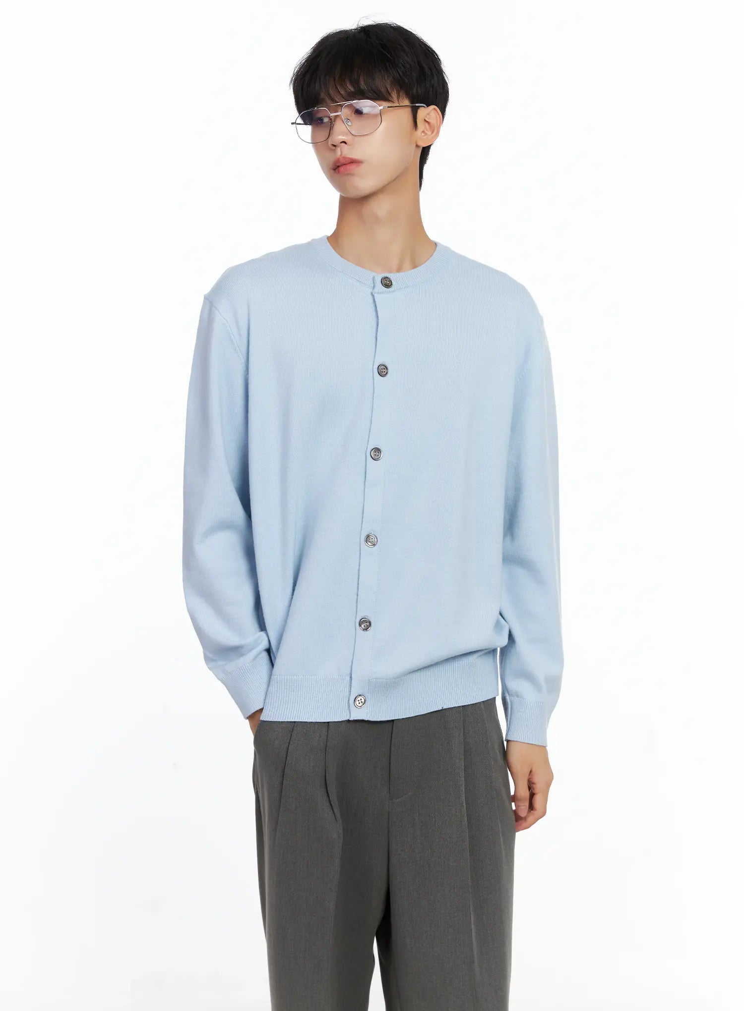 Men's Classic Round Cardigan IS519