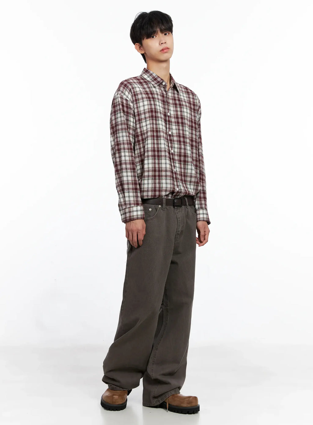 Men's Washed Wide-Leg Pants IS519