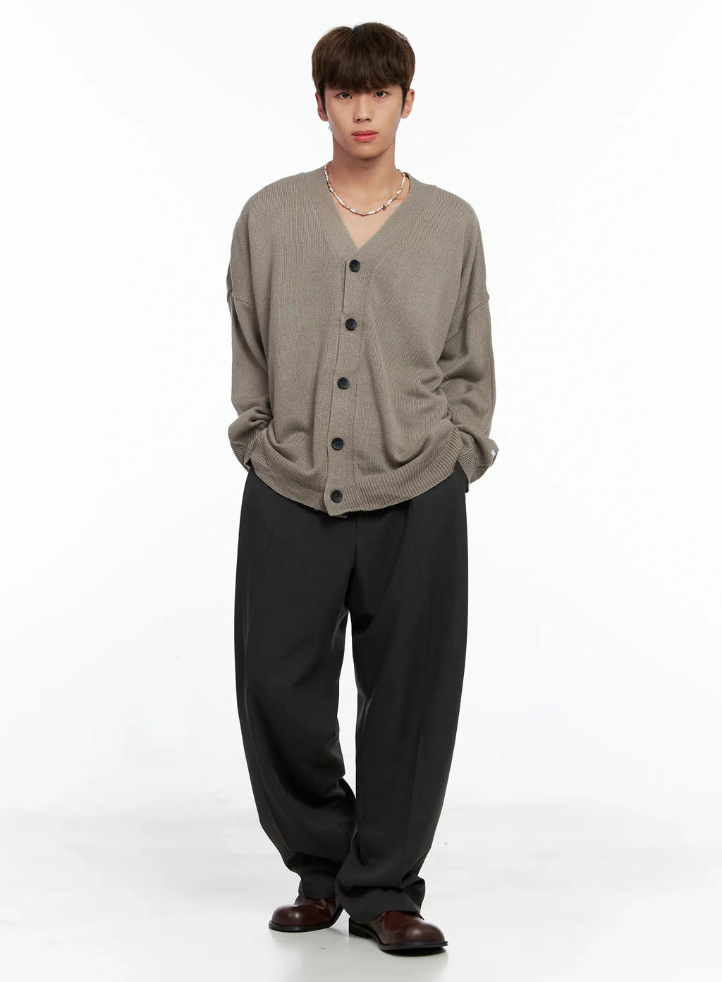 Men's Oversized V-Neck Cardigan IO506