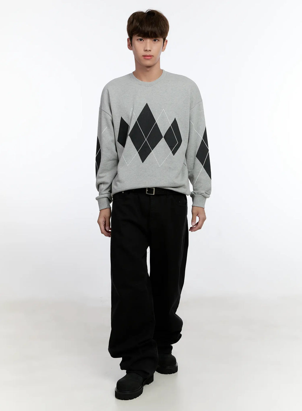 Men's Argyle Pattern Sweatshirt IS530