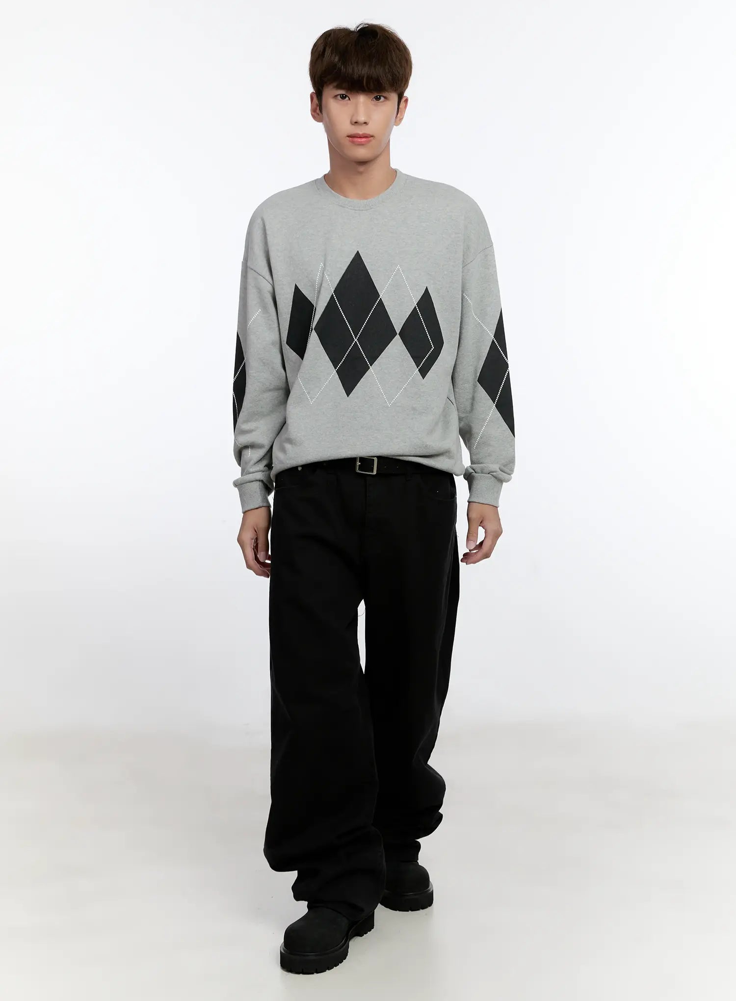 Men's Argyle Pattern Sweatshirt IS530
